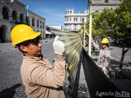 Comenzaron las obras para la refacción y puesta en valor de la plaza 9 de Julio