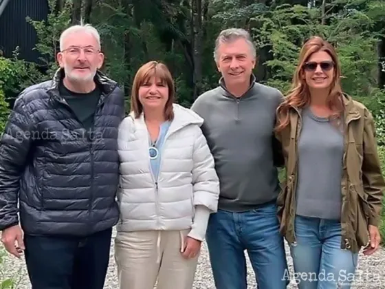 Guillermo Yanco, Patricia Bullrich, Mauricio Macri y Juliana Awada, juntos en el country Cumelén