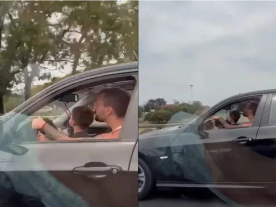 Le suspendieron la licencia de conducir al hombre que puso a un nene a manejar en plena autopista Riccheri