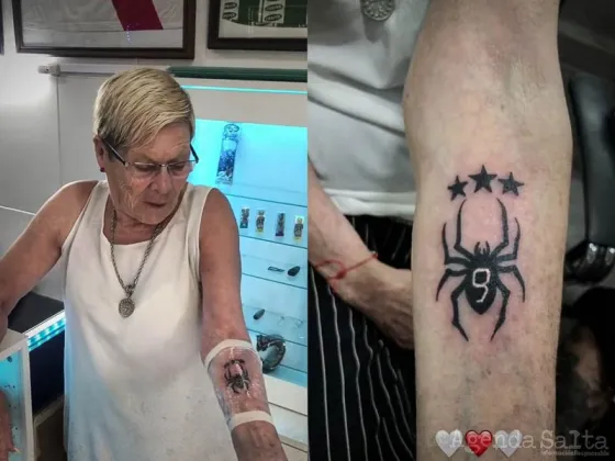 [VIDEO] Una abuela se hizo su primer tatuaje a los 80 años para homenajear a Julián Álvarez