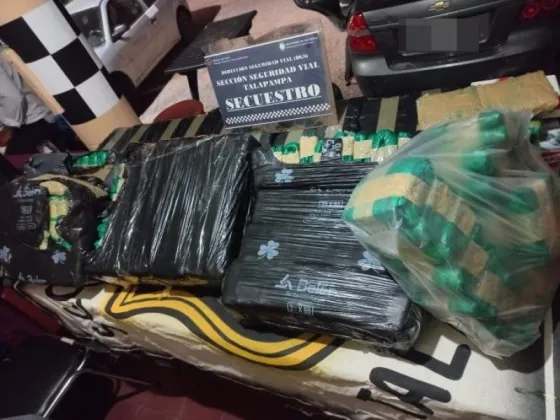 Policía Vial secuestró 58 kilos de hojas de coca, valuada en $450.000