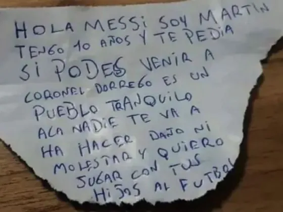 “Nadie te hará daño”: la conmovedora carta de un nene que invitó a Lionel Messi a vivir a su pueblo