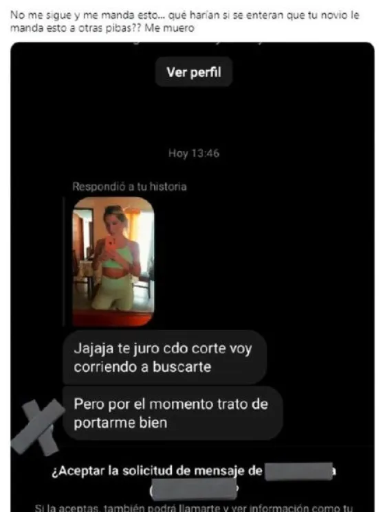 Un chico con novia le envió un mensaje picante a una chica y ella lo expuso en Twitter