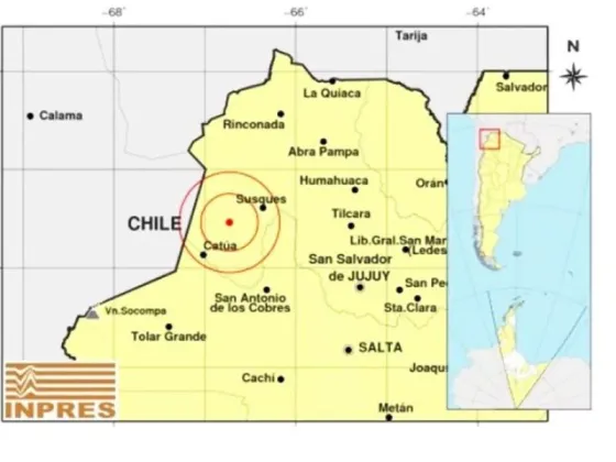 HACE INSTANTE: hubo un terremoto de magnitud de 6.5 en JUJUY