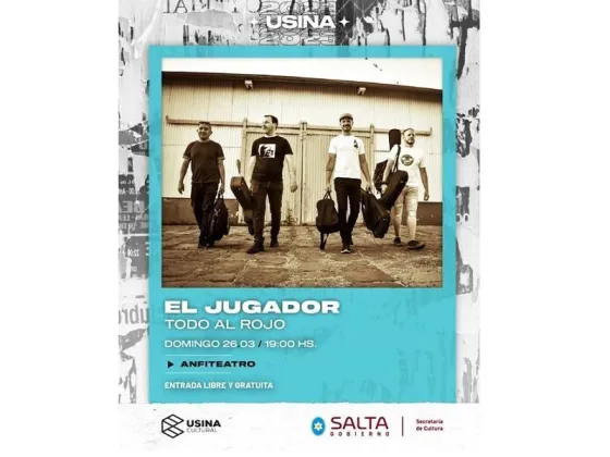 La banda de rock Todo al rojo presentará “El jugador” en la Usina Cultural