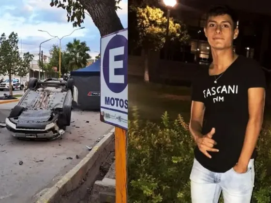 Un auto volcó en medio de una avenida y un joven de 18 años murió