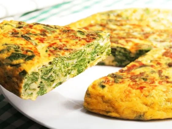 Tortilla de espinaca super fácil en 4 pasos