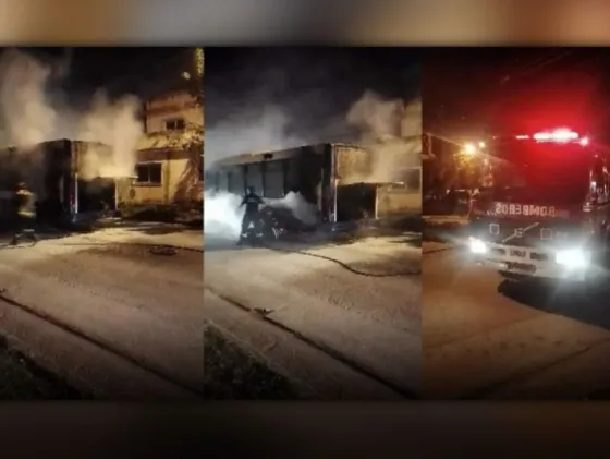 Un colectivo de Saeta se prendió fuego