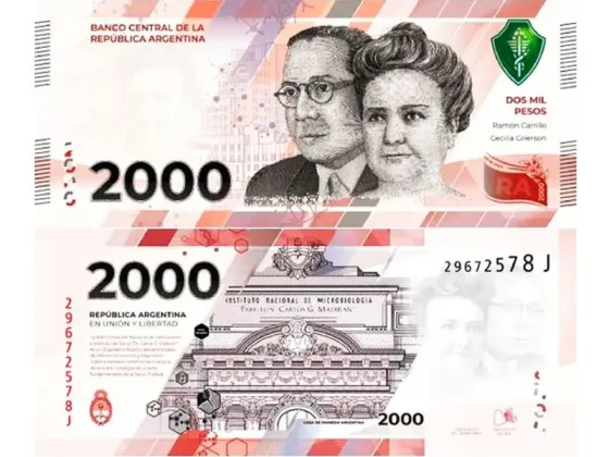 Desde hoy comienza a circular el nuevo billete de $ 2.000