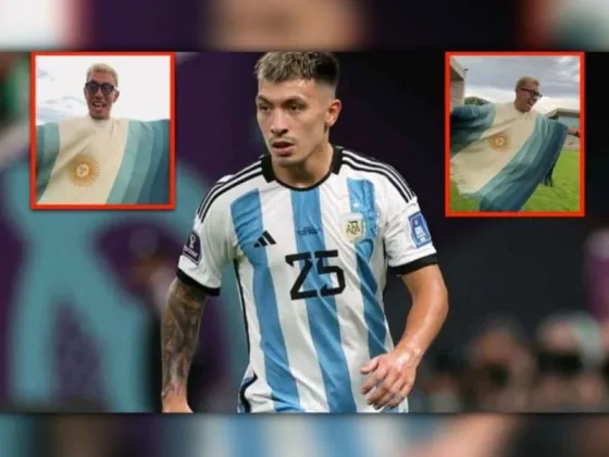 El increíble poncho viral "argento" que uso Lisandro Martínez en Inglaterra