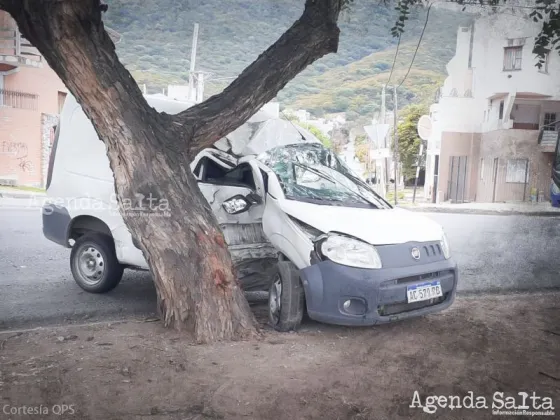 Rotonda de Tres Cerritos: Se estrelló contra un árbol y fue trasladado al Hospital San Bernardo