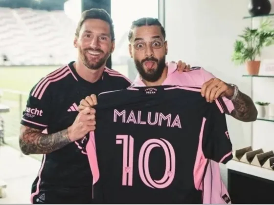 Messi le regaló una camiseta de Inter Miami a Maluma, quien le hizo una promesa