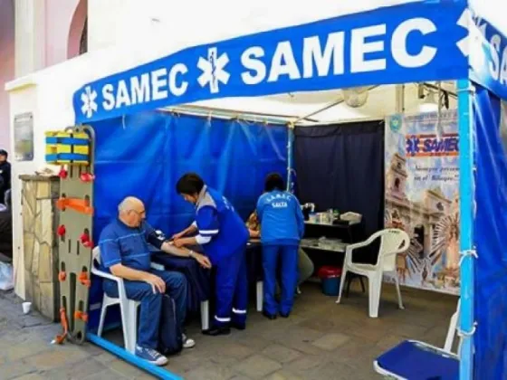 Durante la novena del Milagro, funciona un puesto de atención sanitaria de SAMEC