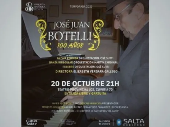 Con un concierto de la Sinfónica, Salta rinde homenaje a Juan José Botelli