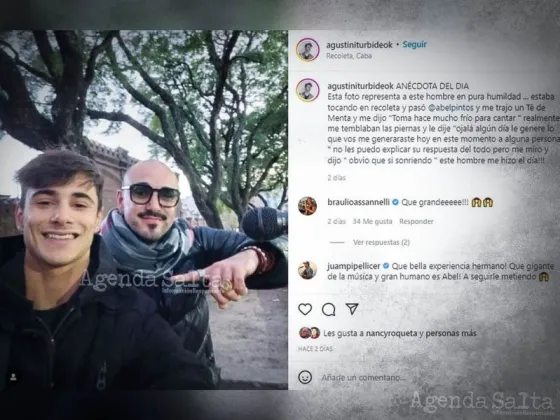 “Tomá, hace mucho frío para cantar”, se viralizó un enorme gesto de Abel Pintos con un joven cantante