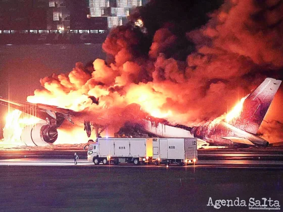 Tragedia aérea en Japón: Chocó un avión con 367 pasajeros