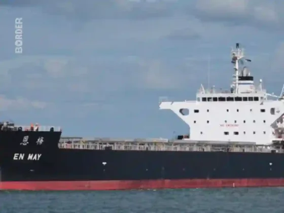 Terrible choque de barco en el puente Zárate Brazo Largo