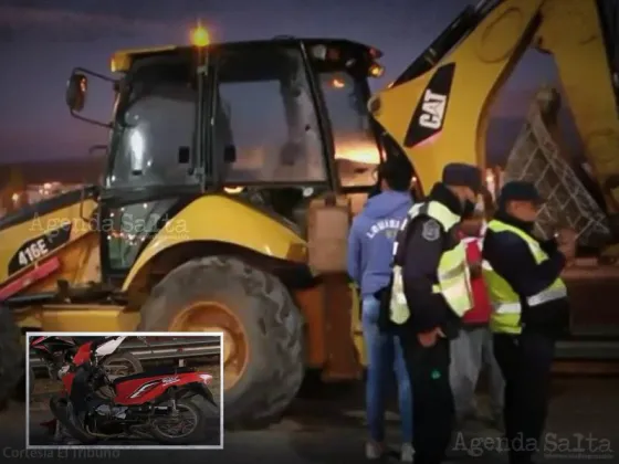 Av. Bolivia: Salteño estrelló su moto contra una retroexcavadora y pelea por su vida en el San Bernardo