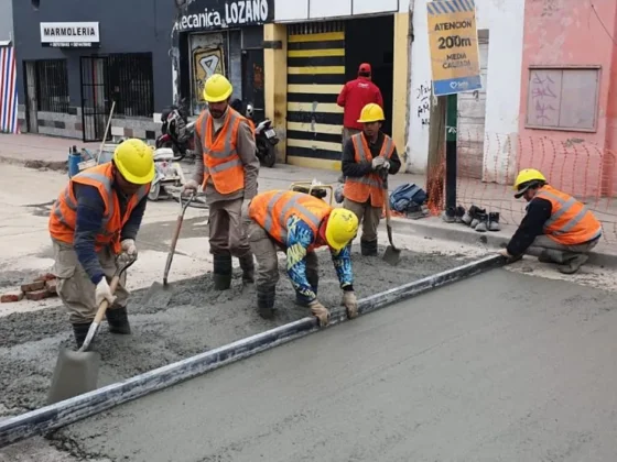 Colocaron nuevo hormigón en las calles Olavarría y Luis Burela