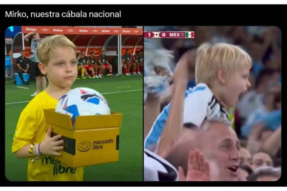 Mirko, el hijo de Marley fue el encargado de llevar la pelota para comenzar el partido y estallaron los memes