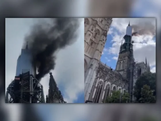 Conmoción: se incendió la famosa catedral de Notre-Dame de Rouen