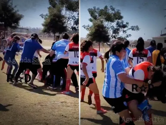 Piñas, patadas voladoras y violencia extrema: brutal batalla campal en un partido de fútbol femenino en Jujuy