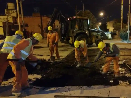 Realizaron repavimentación nocturna en M. Cornejo y Yapeyú