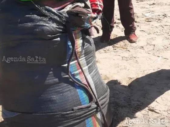 La droga se encontraba distribuida en 85 paquetes rectangulares dentro de un saco de alpillera.