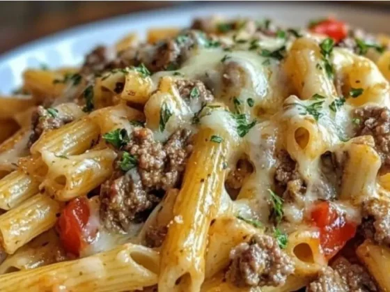 Pastas boloñesas con queso, un plato potente