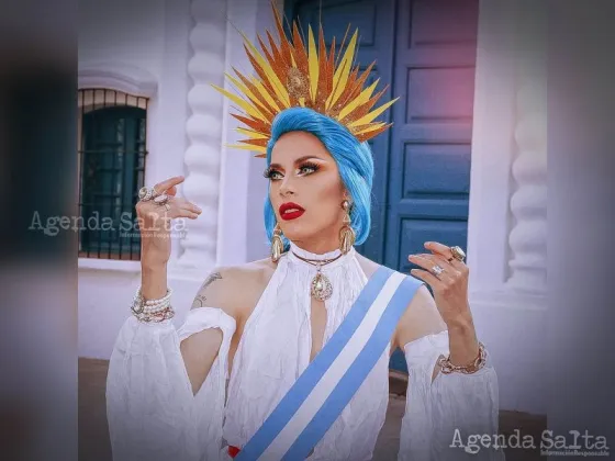 Tiene 22 años y es la primera “Evita, drag queen” en interpretar el himno nacional en la Casa de Tucumán