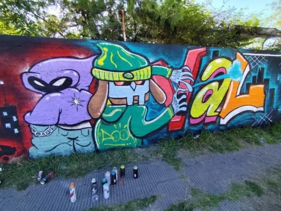 Arte y cultura urbana: cierre del taller de Graffiti con un gran mural, rap y baile