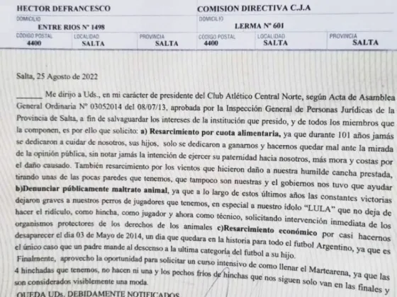 INSÓLITO: Central Norte demandó a Juventud Antoniana después del superclásico