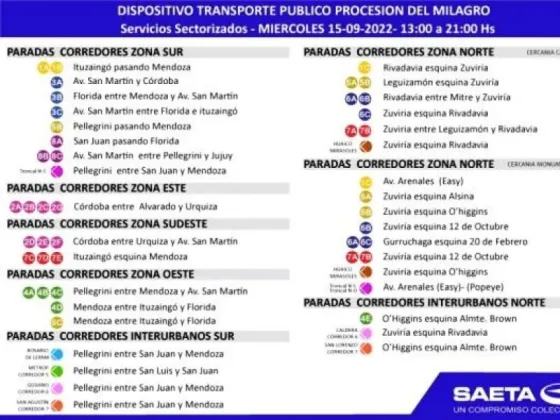 Semana del Milagro: así será el servicio de transporte de SAETA