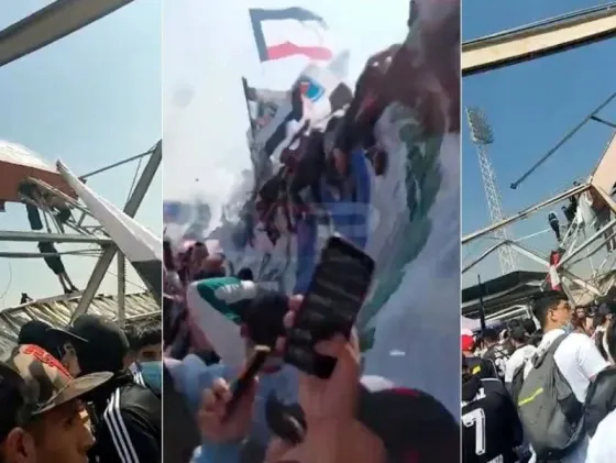 Colapsó el techo de una tribuna del estadio de Colo-Colo mientras estaba repleta de hinchas