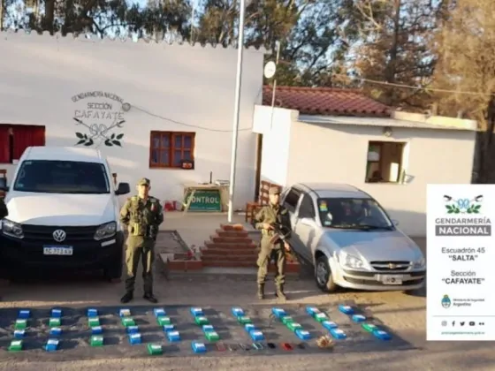 El Escuadrón 45 "Salta" de Gendarmería secuestro Cocaína de máxima pureza valuada en 720 mil dolares