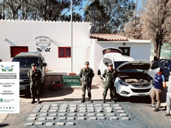 Gendarmería secuestro más de 58 kilos de Cocaína