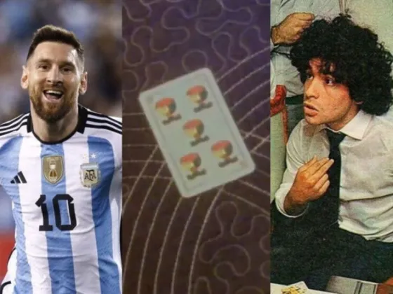 Maradona, Messi y la increíble coincidencia del 5 de copas que se volvió viral e ilusiona a los hinchas argentinos