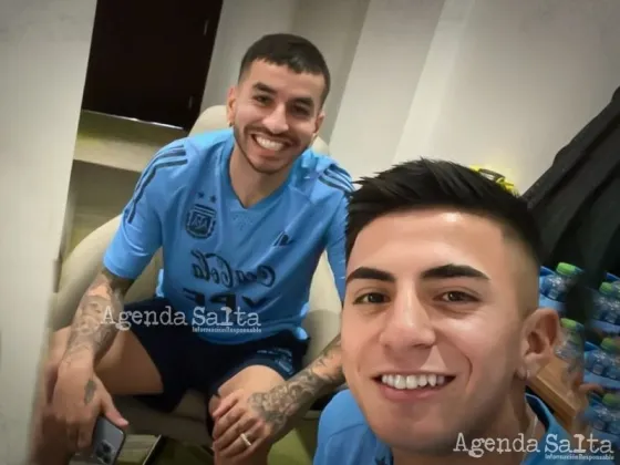 Thiago Almada y Ángel Correa se sumaron a la Selección y festejaron con una selfie en la habitación