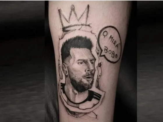 Artista mendocino tatuó el "¿qué mirás, bobo?" de Lionel Messi: "Nos preguntamos si iba a viralizarse"