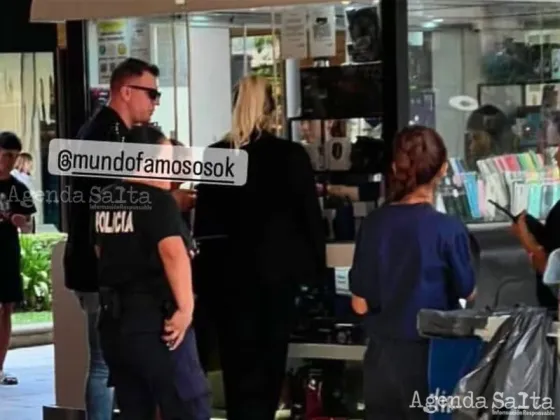 Wanda Nara y Maxi López en un shopping de Pilar (Foto: @mundofamososok)